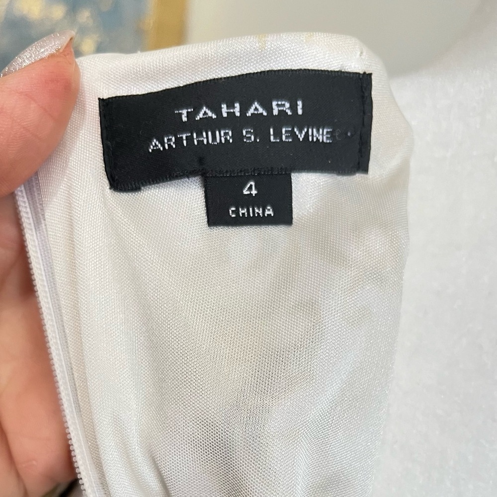 Tahari Yellow and Black Long Sleeve Dress with Cheetah Print, Size 4 - Picture 5 of 5